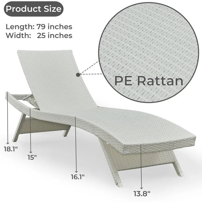 All Weather Wicker Chaise Lounge - Set of 2 – Image 24