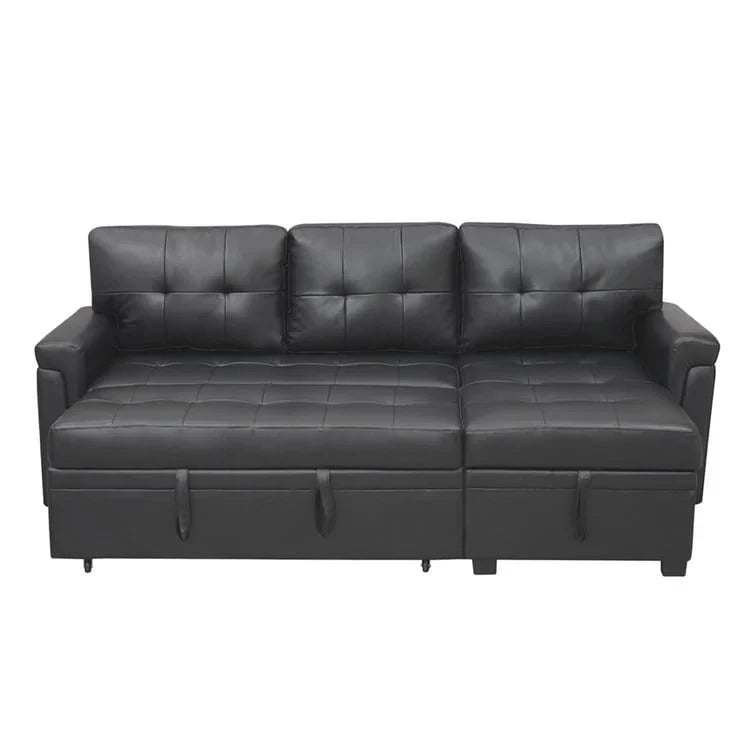 Convertible Reversible Sectional Sofa with Pull-Out Sleeper Bed, Hidden Storage Chaise, and Durable Legs – Image 96
