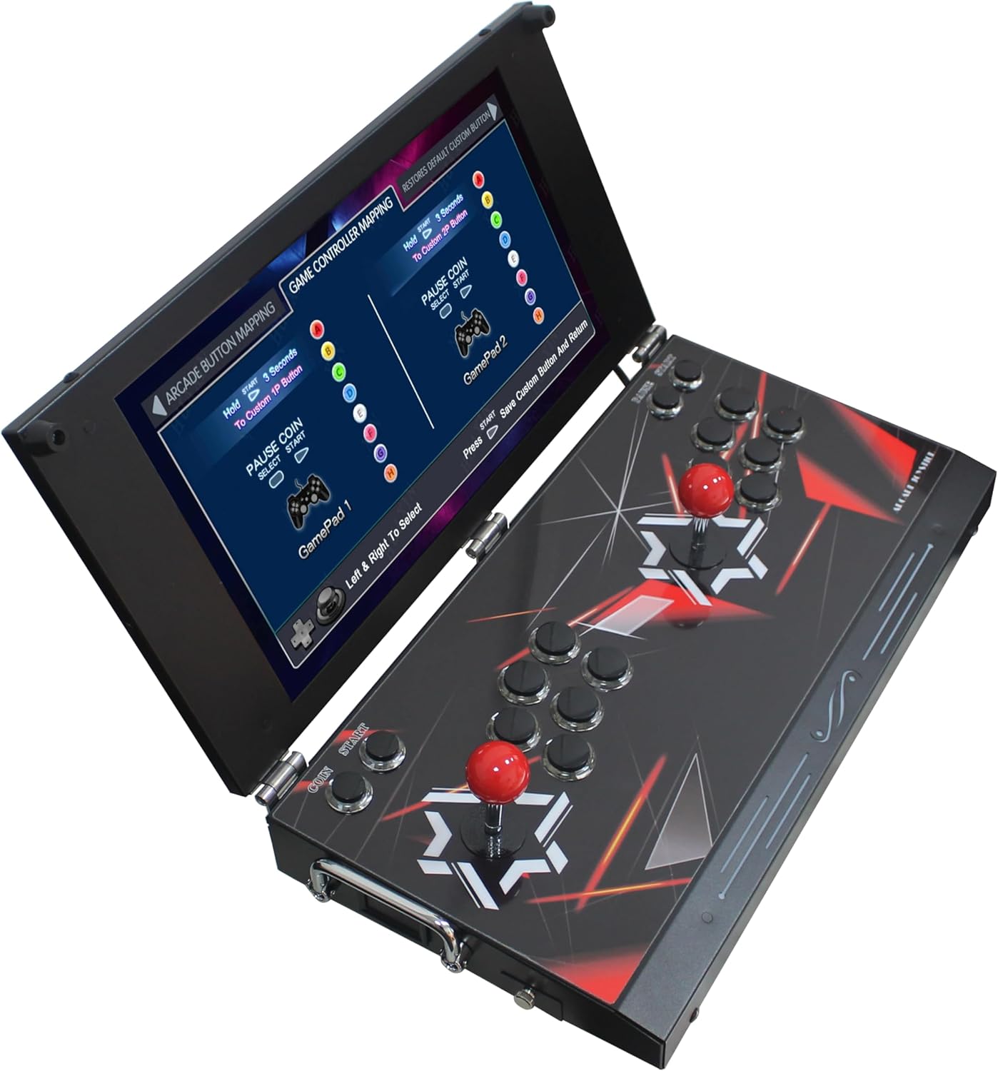 26800 en 1 Portable Arcade Game Console Portable 17.5 Pouces Écran HD Double Joueurs 3D Box DX, Rétro Video Game Machine Recherche/Cacher/Enregistrer/Charger/Pause Jeux – Image 5