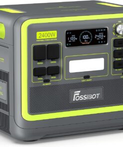 FOSSiBOT F2400 Generateur Electrique Portable, 2048Wh Batterie LiFePO4 Station électrique, 3 Sorties CA 2400W (4800W Pic) 230V Groupe Electrogene Solaire pour Camping, Voyage Maison/Bureau