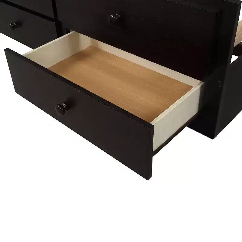 Twin Bunk Bed with Ladder, Safety Rail, Twin Trundle Bed with 3 Drawers for Teens Bedroom, Guest Room Furniture – Image 10
