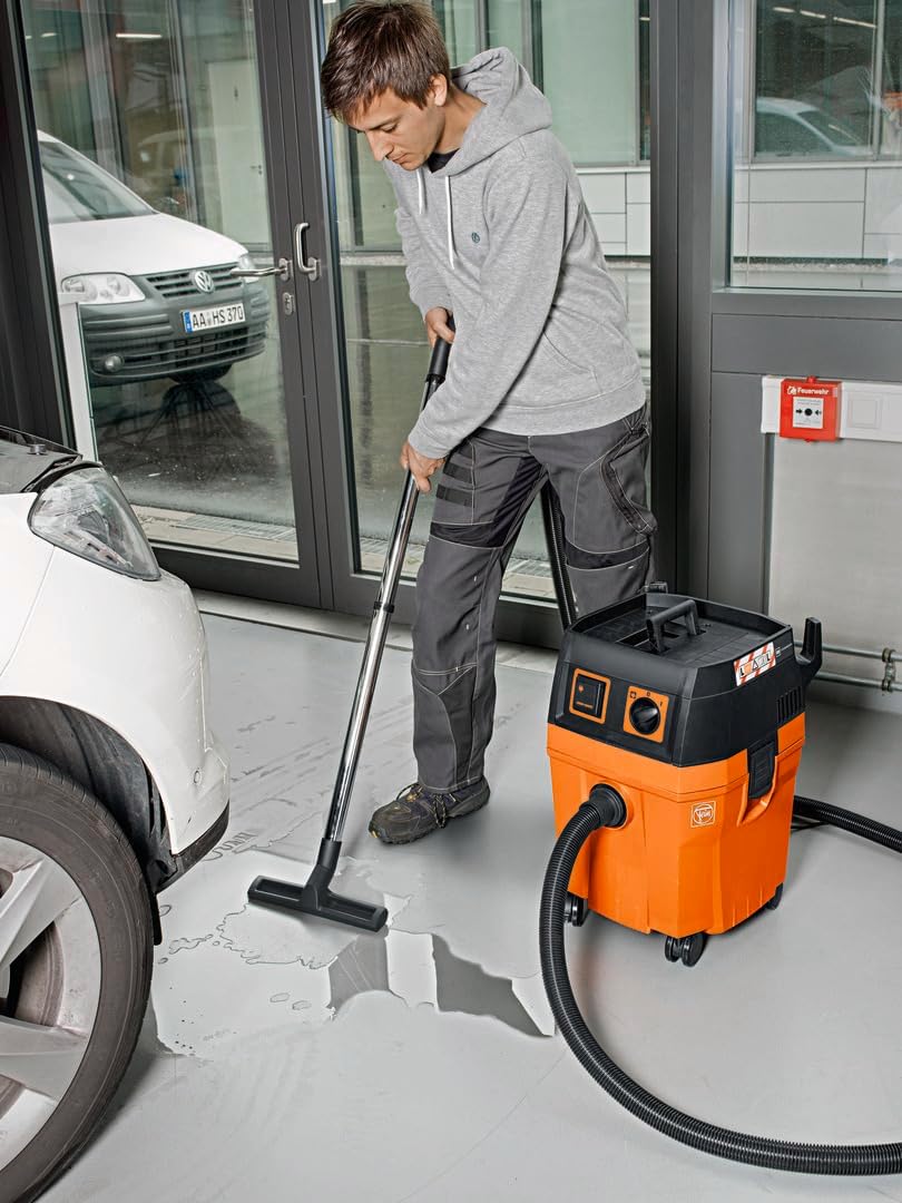 FEIN Dustex 35 L, Aspirateur eau et poussières puissant pour le raccordement d'outils électroportatifs en atelier ou sur chantier. Câble avec fiche 7.5 m, Puissance absorbée 1 380 W – Image 3
