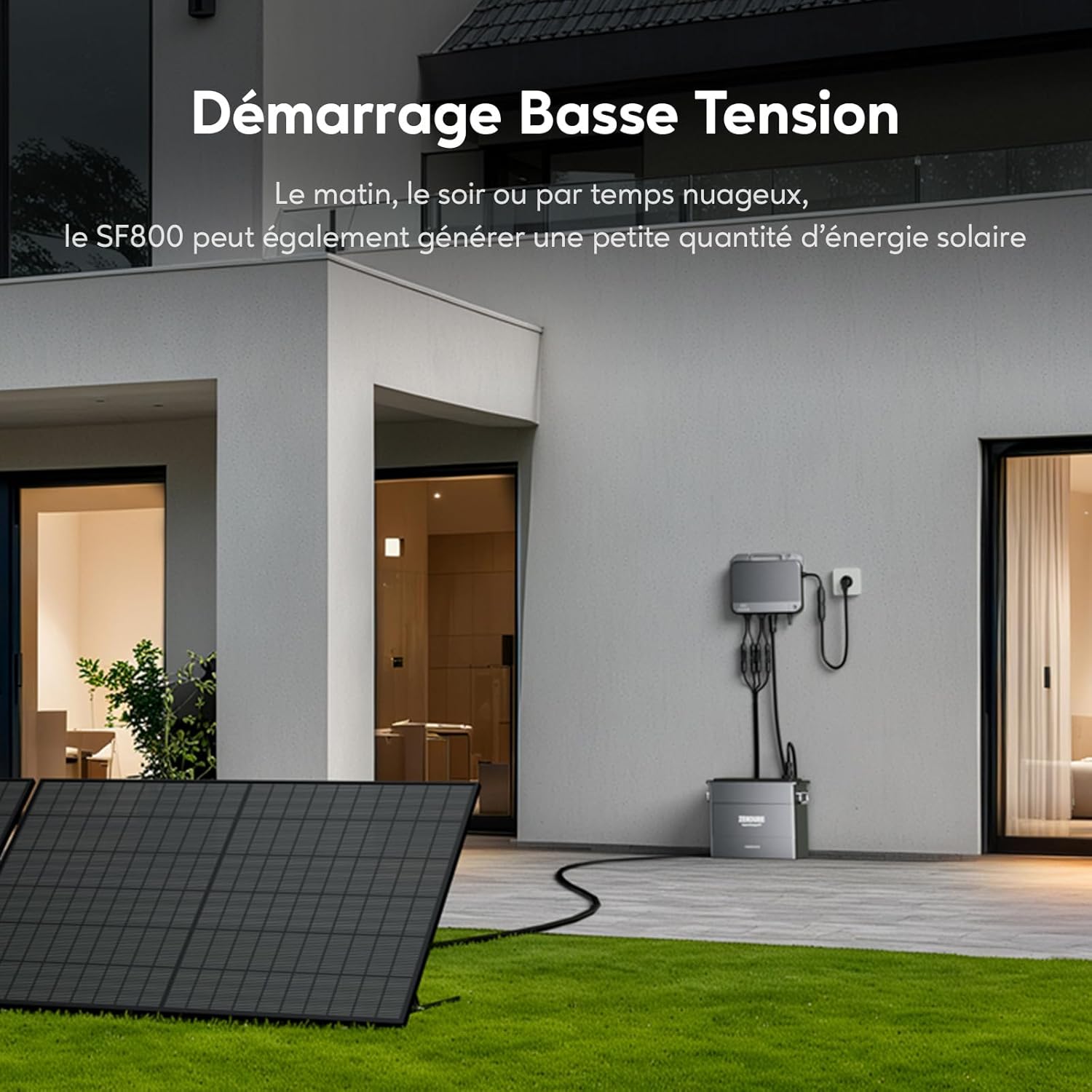 Zendure SolarFlow 800 Micro-onduleur Hybride Intelligent 1200W MPPT, Puissance AC bidirectionnelle de 800 W, avec Panneau solaire Bi-facial 1118W, avec AB2000X Batteries (Installation Facile) – Image 4