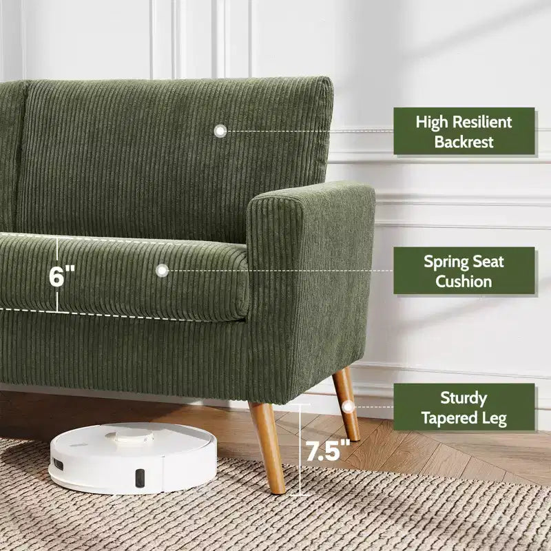 68 Loveseat Sofa Comfy Couch,Modern Loveseat Couches for Living Room/Bedroom,Comfy Sofa with Spring Cushion,Solid Wood,Tool-Free Assembly – Image 36