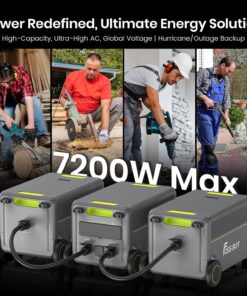 Alternative view of FOSSIBOT F7200 Station Électrique Portable 7200W, Batterie LiFePO4 5.2-15.6kWh, AC+Solair 5200W Max Entrée, UPS 3000W