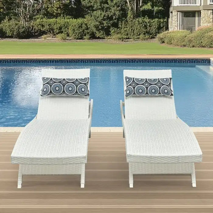 All Weather Wicker Chaise Lounge - Set of 2 – Image 23