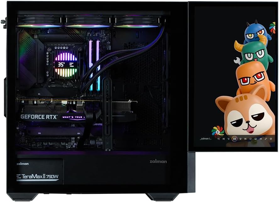 Boitier PC Moyen Tour avec écran 15,6'' Zalman Z10 DS (Noir) – Image 6
