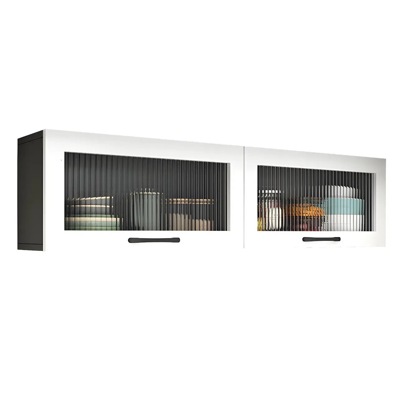 Kitchen White Wood Wall-Mounted Storage China Cabinets – Image 20