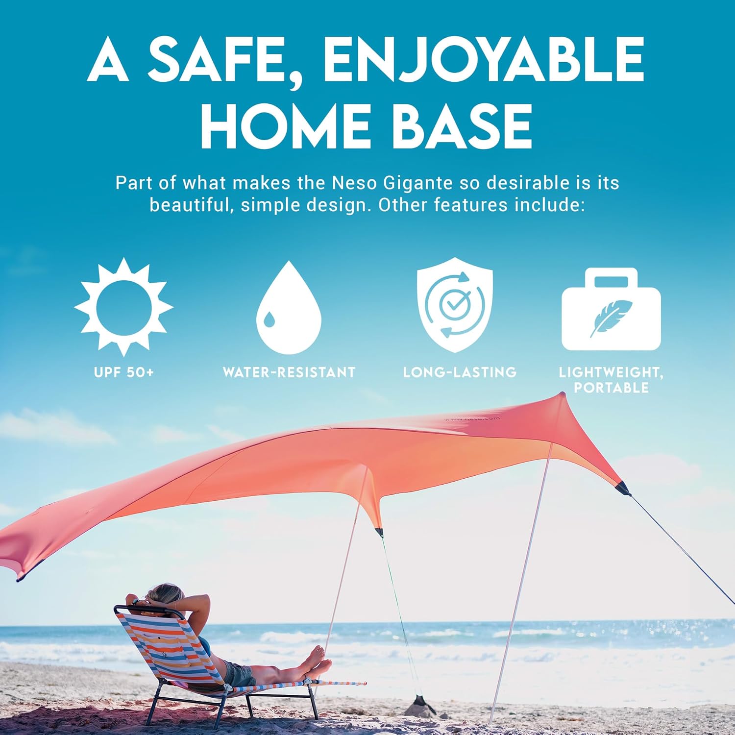 Gigante Tente de Plage Neso Tents, 2,5 m (8 pi) de Hauteur, 3,4 m (11 pi) x 3,4 m (11 pi), Coins renforcés et Poche réfrigérée – Image 4