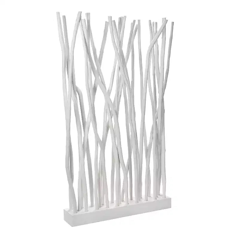 JONATHAN Y Tranquil 39W x 68H Coastal Bohemian Handcrafted Teak Branch Single Panel Room Divider – Image 3