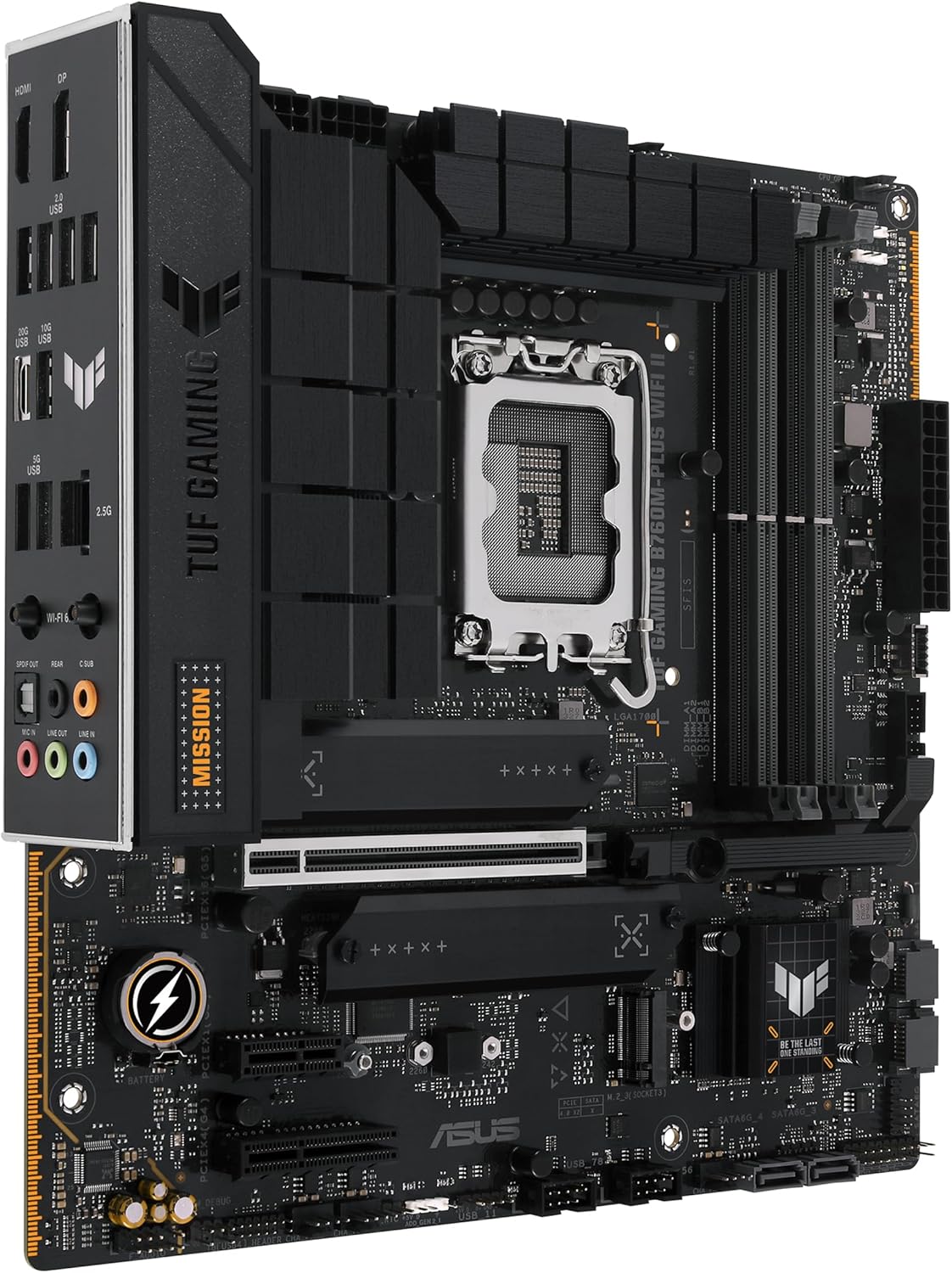 TUF Gaming B760M-PLUS WiFi II Carte mèreB760 LGA 1700 mATX (PCIe 5.0, M.2, DDR5, WiFi 6E, Antenne Q, Realtek 2,5 Go Ethernet, DP, HDMI, SATA 6 Gbps, USB Type-C, Thunderbolt 4, Aura Sync) – Image 10