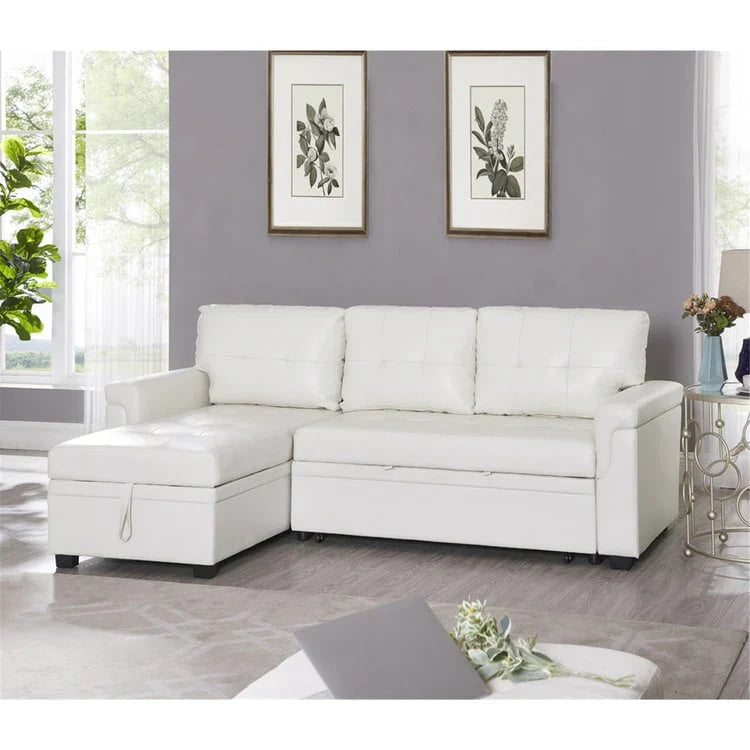 Convertible Reversible Sectional Sofa with Pull-Out Sleeper Bed, Hidden Storage Chaise, and Durable Legs – Image 3