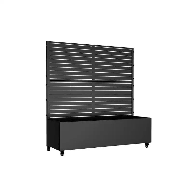 MAYEERTY Planter Box with Trellis Iron Black Louvered Classic Style 47x47x16in 3-Piece Set – Image 5