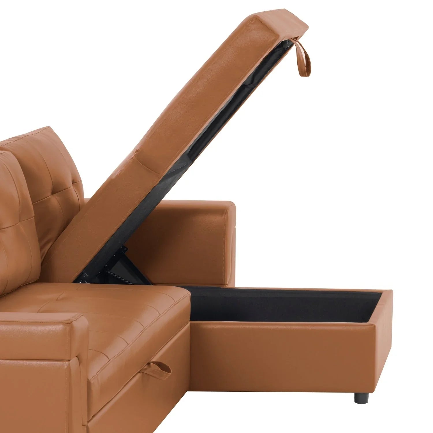 Convertible Reversible Sectional Sofa with Pull-Out Sleeper Bed, Hidden Storage Chaise, and Durable Legs – Image 75