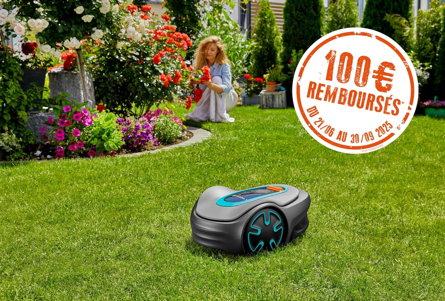 Gardena Tondeuse Robot SILENO minimo 500 m²: Tondeuse à Gazon Intelligente avec Une connectivité optimale programmable avec l'appli Gardena Bluetooth®, Version FR/NL (15202-26) – Image 2