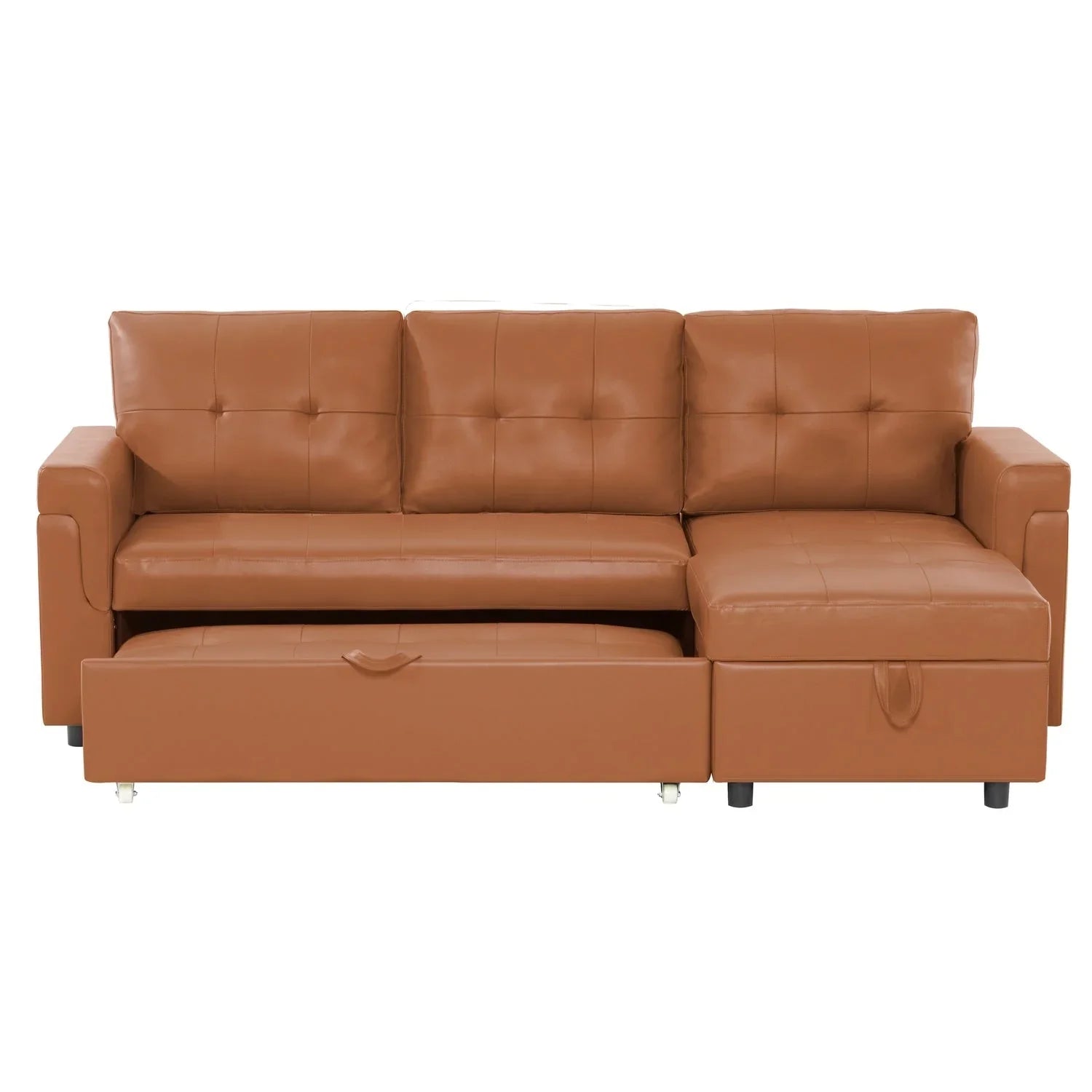 Convertible Reversible Sectional Sofa with Pull-Out Sleeper Bed, Hidden Storage Chaise, and Durable Legs – Image 71