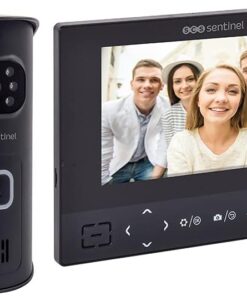 SCS Sentinel, PVS0009, Interphone Vidéo sans fil, Touches sensitives, Portée 200m en champ libre, Installation sans Fil, Grand angle, Alarme Anti Arrachement, AirVisio 200