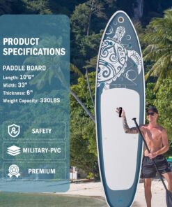 Alternative view of FEATH-R-LITE Stand Up Paddle Board Gonflable pour Adultes Sup avec Deux configurations différentes d'accessoires