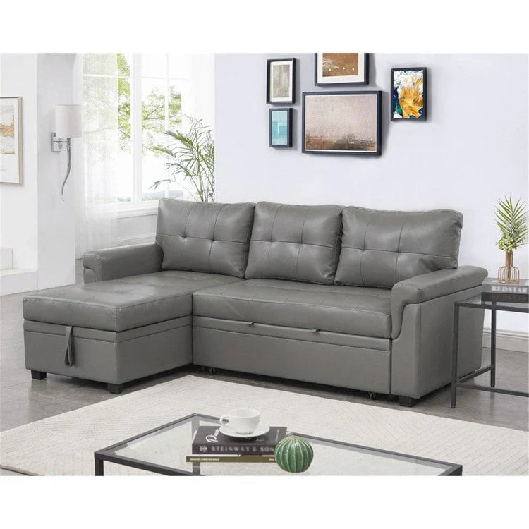 Convertible Reversible Sectional Sofa with Pull-Out Sleeper Bed, Hidden Storage Chaise, and Durable Legs – Image 6