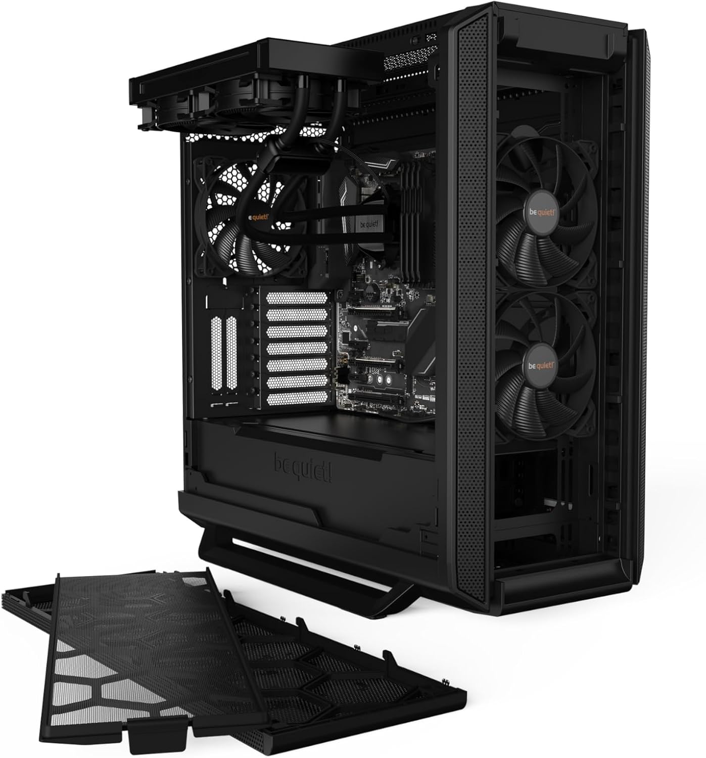 be quiet! Boîtier PC Silent Base 802 Black, 3 Ventilateurs Pure Wings 140 mm, 2 capots supérieurs et Avant interchangeables, Plateau de Carte mère découplé – Image 9