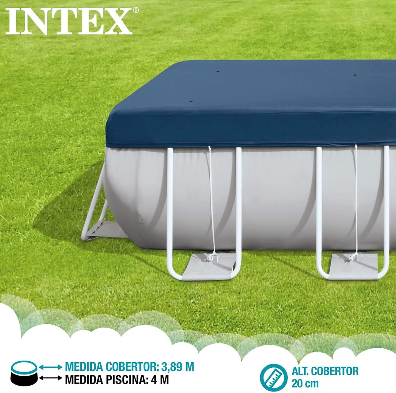 Intex filtre à sable sx1500 4m3/h pour piscine jusqu'à 24m3 & 28037 - Bâche Protection Pour Piscine Rectangulaire Tubulaire 4M X 2M – Image 7