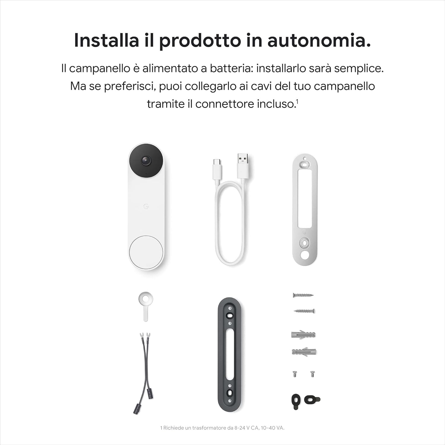Google Nest Doorbell Sonnette vidéo sans Fil 720p Snow – Image 4