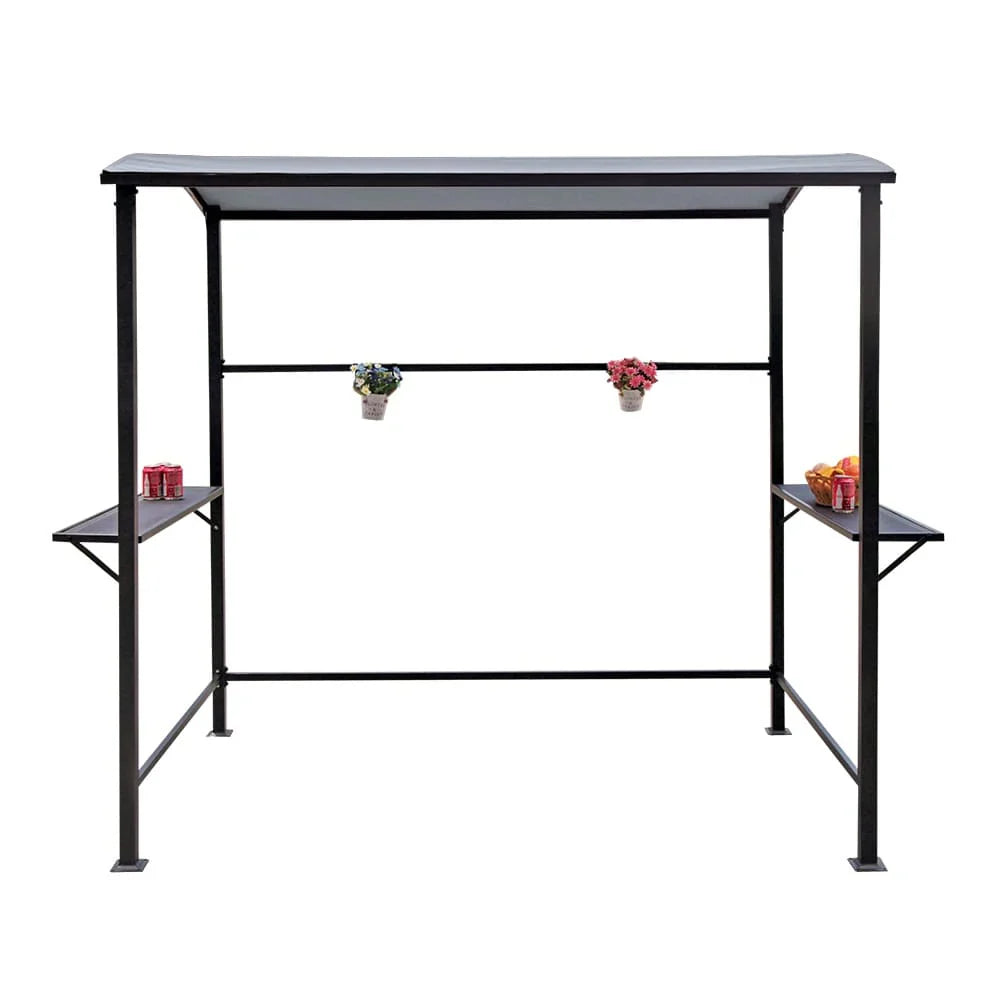 Outdoor 5 ft. x 8 ft. Steel Frame Grill Gazebo Canopy Barbecue Shelter – Image 15