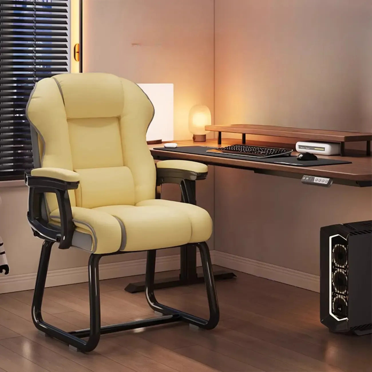 Yellow High-Back Leather Ergonomic Executive Chair – Image 41