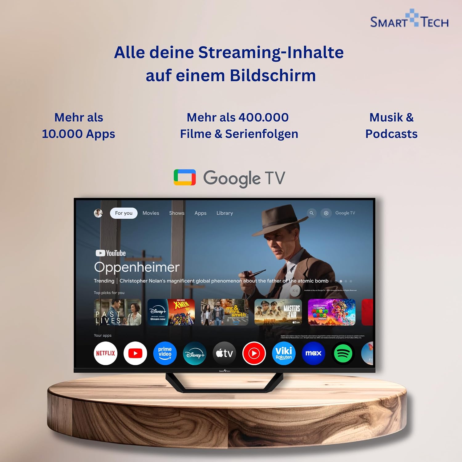 Smart Tech QLED 43QG06V2 Téléviseur Google TV HDR avec résolution 4K UHD, Bluetooth et Triple Tuner, Smart TV 43QG06V2 (2026) – Image 7