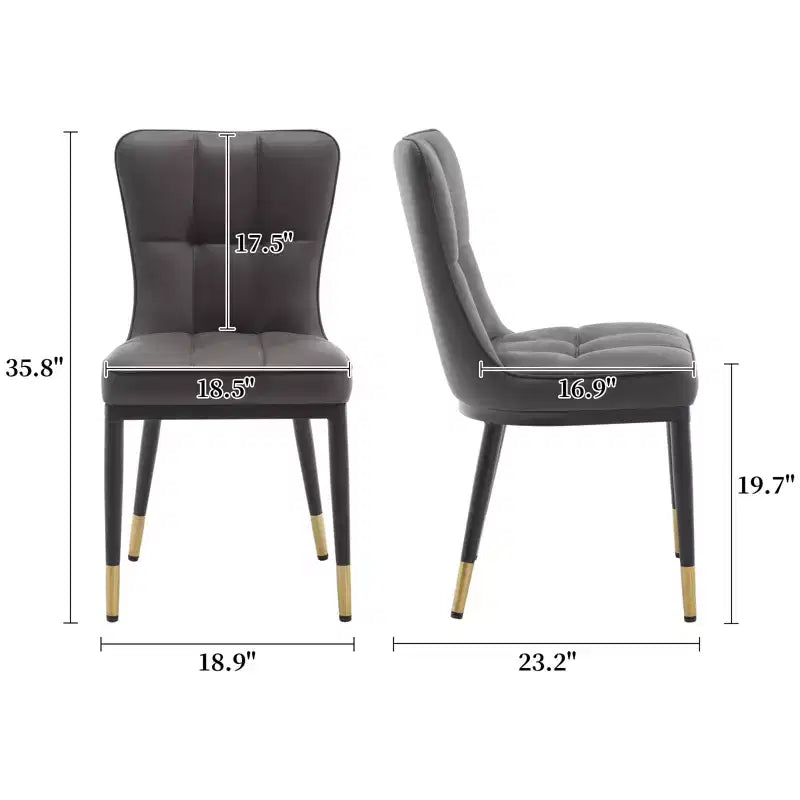 Bekrvio Dining Room Chairs Set of 6, Modern Upholstered Faux Leather Seat with High Back, Metal Legs, Armless Kitchen Chairs for Living Dinning Room – Image 44