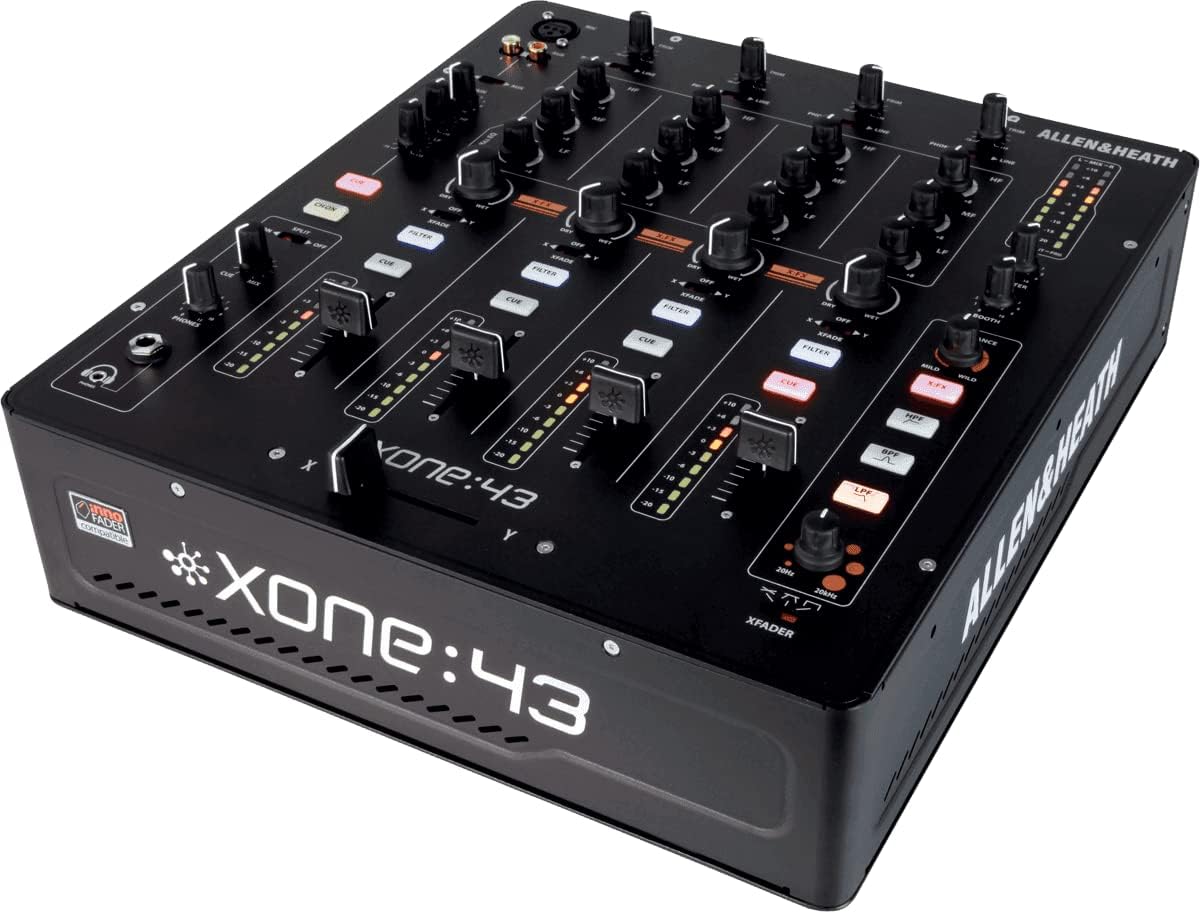 Allen & Heath Xone:43 4channels 20 - 20000Hz Noir - Tables de mixage audio (4 canaux, 24 bit, 20 - 20000 Hz, 20 dB, 0,05%, 3,5 mm)
