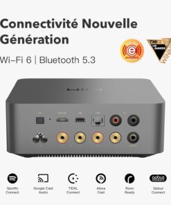 Alternative view of WiiM Amp Ultra avec Voice Remote2 | Amplificateur de Streaming 100W avec DAC ESS ES9039Q2M Dual Amplis TI TPA3255 |Égaliseur RoomFit Intégré&Écran Tactile| Entrées HDMI ARC, Optique, RCA| Gris Spatial