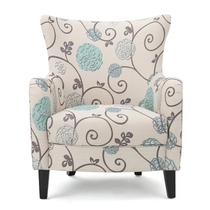 Modern Retro 30.25 High Back Upholstered Arm Chair with Wood Legs for Living Room – Image 8