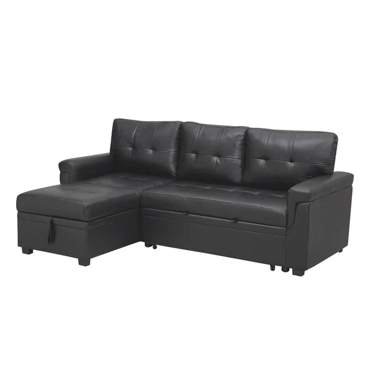Convertible Reversible Sectional Sofa with Pull-Out Sleeper Bed, Hidden Storage Chaise, and Durable Legs – Image 92