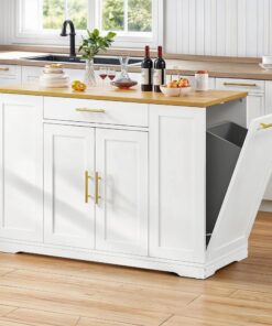 Moasis 53-inch Rolling Kitchen Island Storage Cabinet Portable Mobile Kitchen Cart