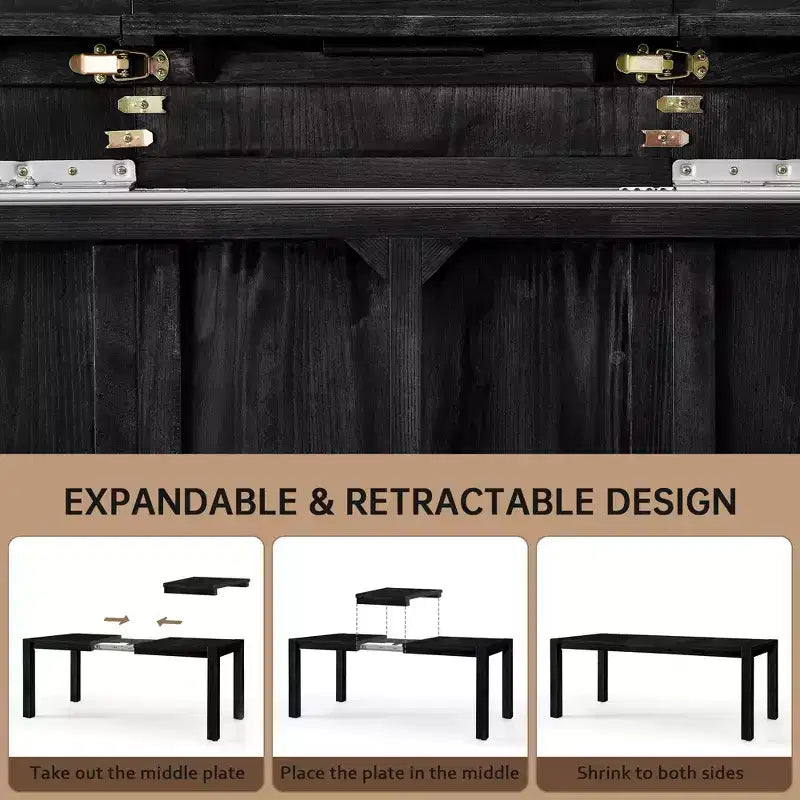 Modern Dining Set - 80 Table + 6 Cushioned Chairs, Solid Wood Frame, 400lbs Table Capacity, Easy Assembly – Image 25