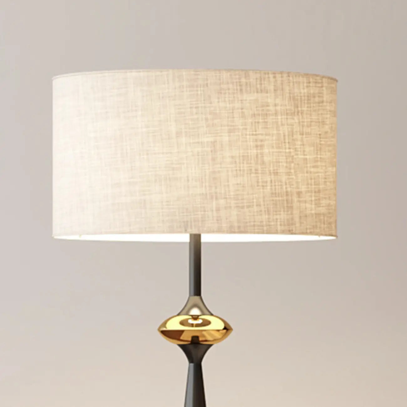 Contemporary Tapered Metal Floor Lamp Fabric Shade – Image 30