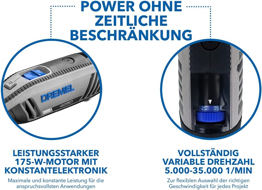 Dremel 4250 Outil Rotatif Multifonction Version Exclusive Amazon 175W 3 Adaptations 35 Acc & SC723 EZ SpeedClic Kit - Coffret de 100 Accessoires pour Outil Multifonction – Image 4