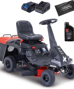 Scheppach Tondeuse autoportée Thermique MR235-61 | 6CV | Démarrage électrique | LED | 61cm Largeur de Coupe | 35-75mm Hauteur de Coupe | Bac de ramassage de 150L | 4X Marche Avant / 1x Marche arrière