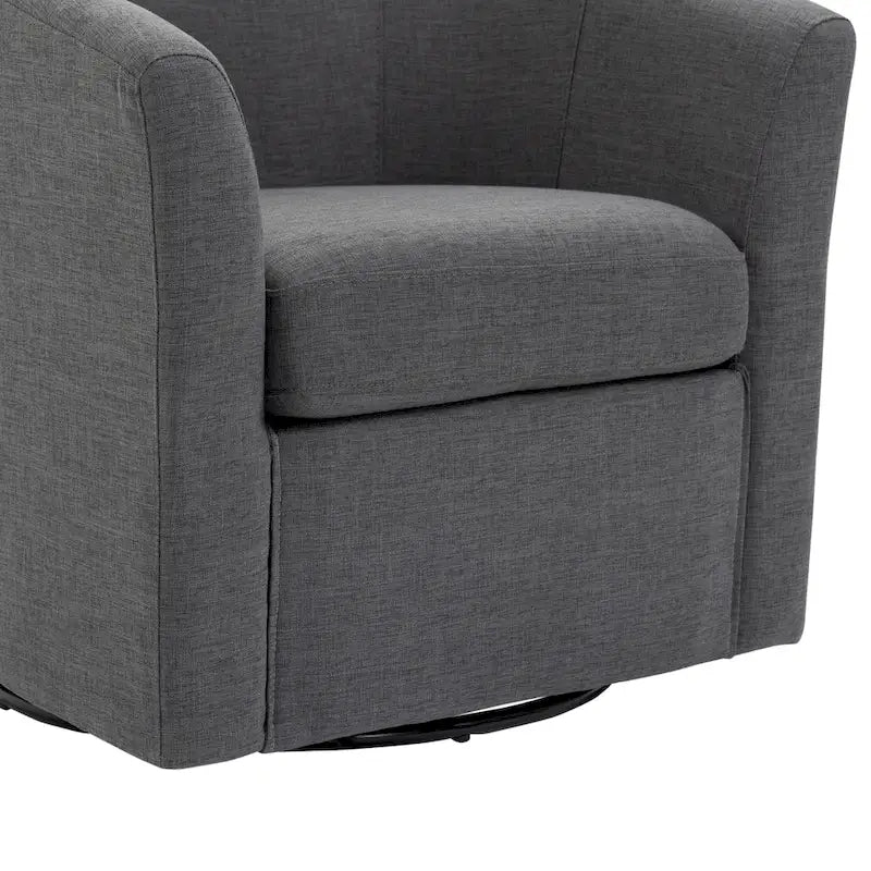 Set of 2 Modern Upholstered Swivel Barrel Chair Living Room Accent Chair – Image 38