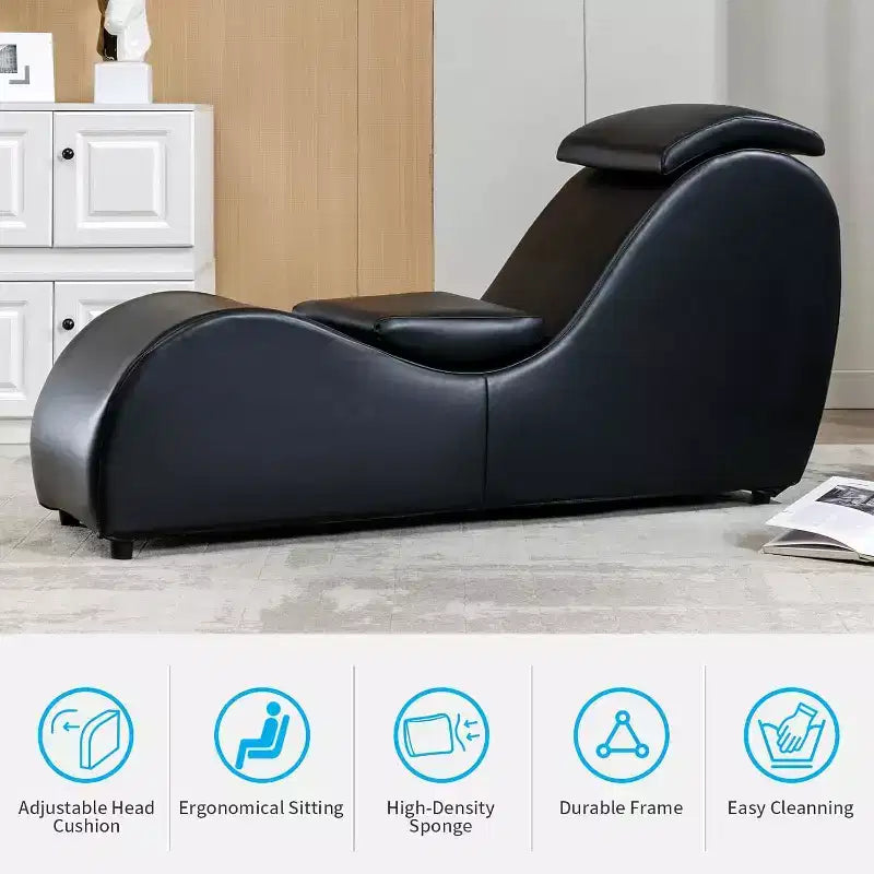 Mjkone 60 Inch Yoga Chair Chaise Lounges with Adjustable Head Cushion – Image 5