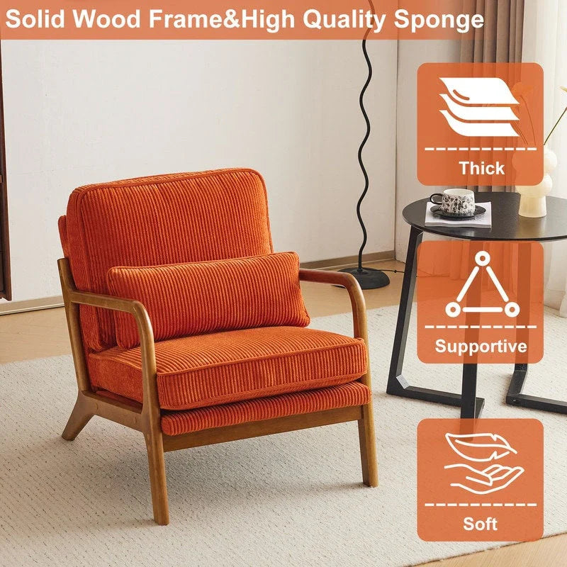 Mid Century Modern Upholstered Accent Chair – Image 14