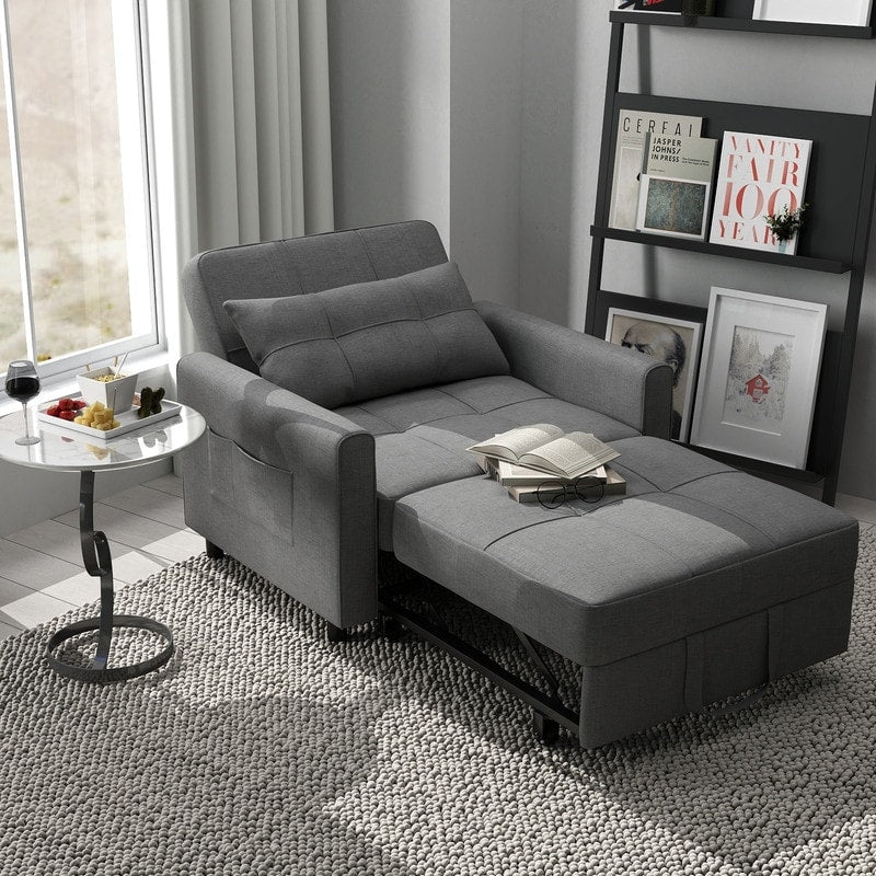 3-in-1 Adjustable Sleeper Sofa Bed, Pull Out Chair Sofa, Convertible Folding Bed for Living Room – Image 85