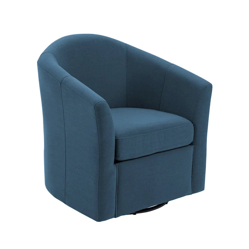 Set of 2 Modern Upholstered Swivel Barrel Chair Living Room Accent Chair – Image 28