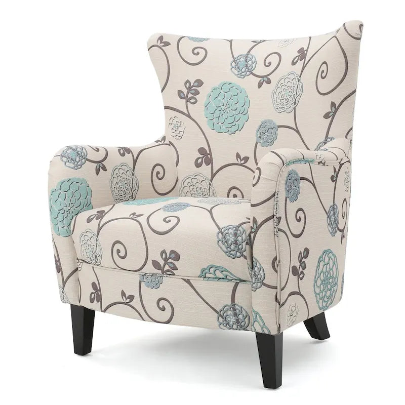 Modern Retro 30.25 High Back Upholstered Arm Chair with Wood Legs for Living Room – Image 9