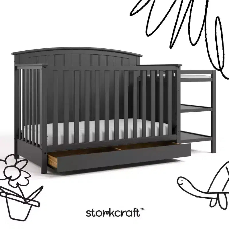Storkcraft Steveston 5-in-1 Convertible Crib and Changer with Drawer – Image 4