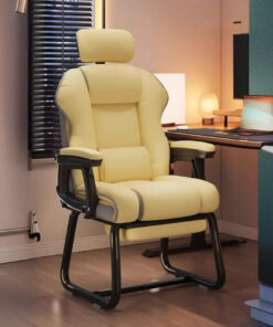 Yellow High-Back Leather Ergonomic Executive Chair