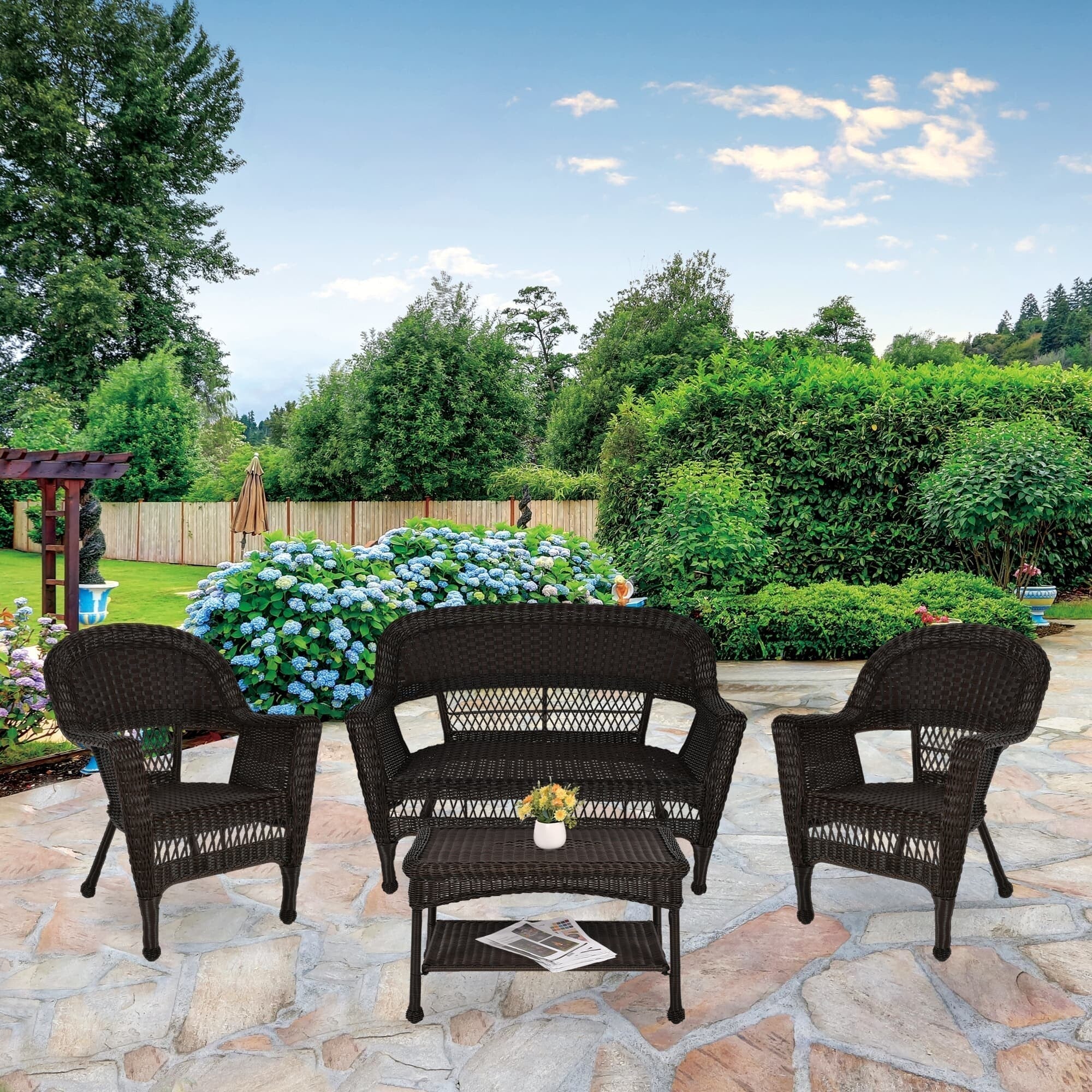 Wicker Patio 4-piece Conversation Set – Image 22
