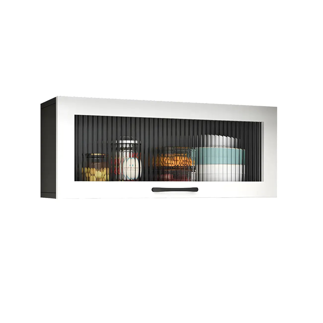 Kitchen White Wood Wall-Mounted Storage China Cabinets – Image 11