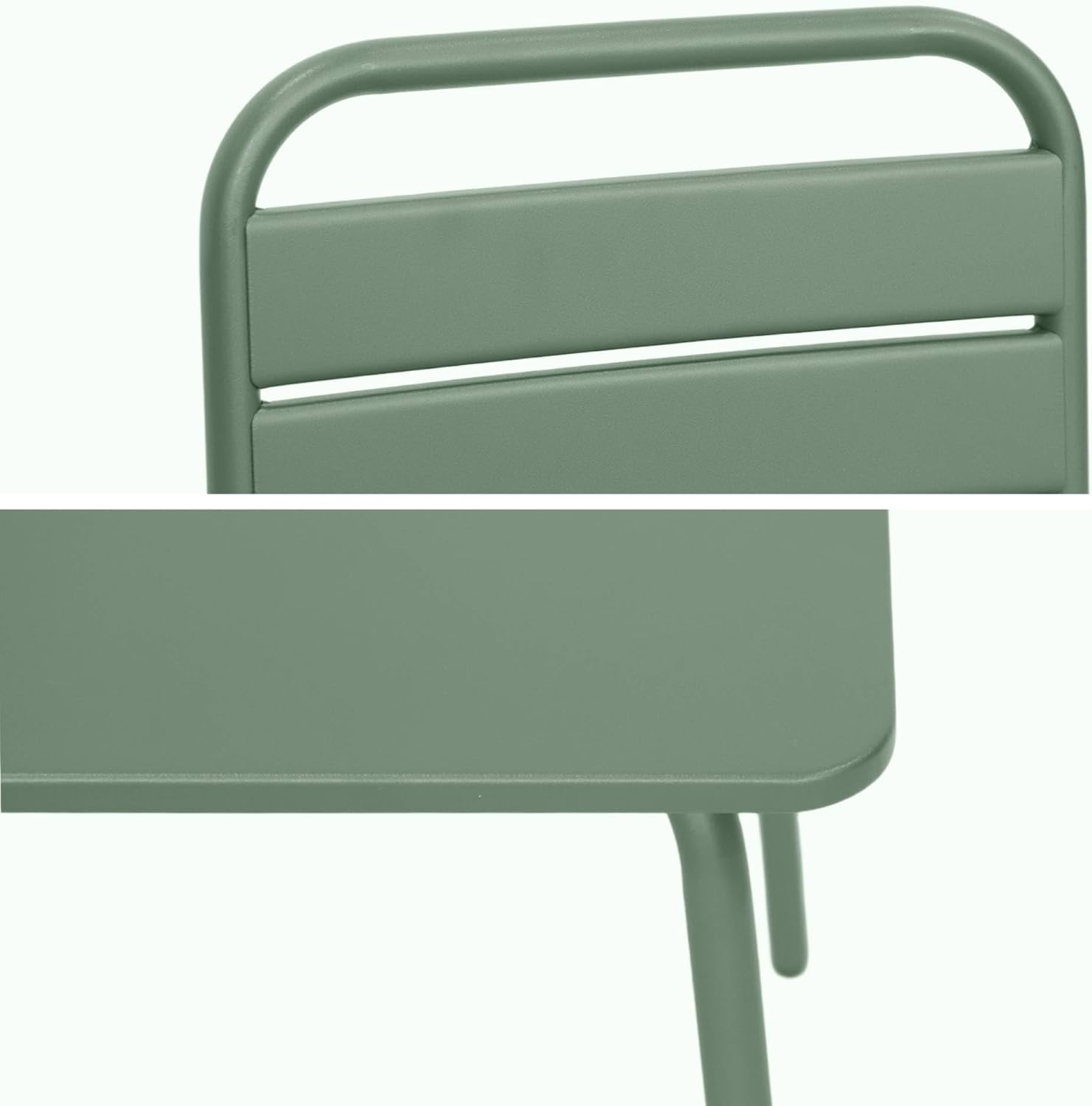 sweeek - Table de Jardin Enfant métal + 2 assises Vert de Gris Anna. 48x48cm – Image 3